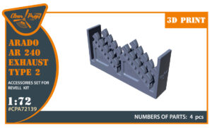 Arado Ar-240 exhausts type 2 for REVELL kit