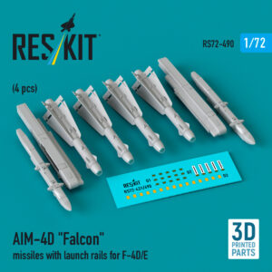 AIM-4D Falcon missiles with launch rails for F-4D/E (4 pcs)