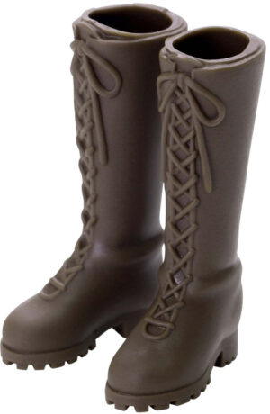Lace-Up Long Boots (Approximately 39mm Length Soft Vinyl) Chocolate Brown