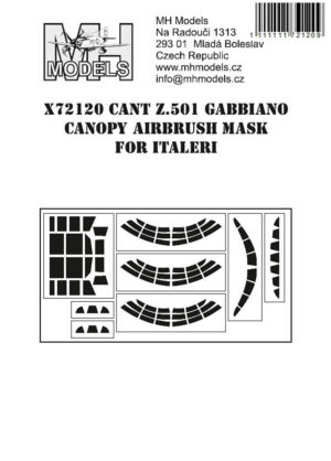 CANT Z.501 canopy airbrush mask, for Italeri